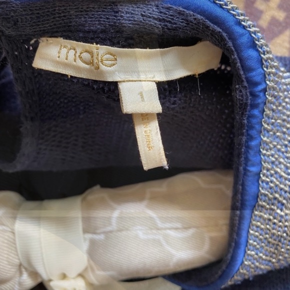 Maje metallic collar 3/4 sweater - Picture 4 of 6